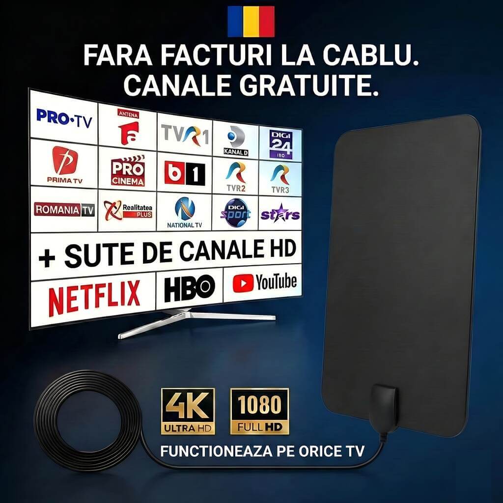 Antenă HD - CANALE & APLICATII PE ORICE TV